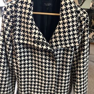 Talbots herringbone pattern asymmetrical Jacket